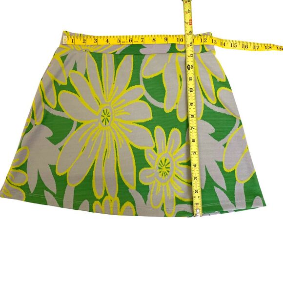 Zara Green Yellow Floral Print A-Line Mini Skirt Size S - Picture 5 of 6